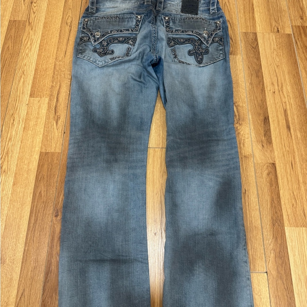 Rock Revival Men’s 38 Distressed Jayshi Alt Straight Jeans - Picture 5 of 7